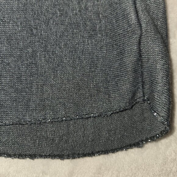 Batwing long sleeve oversized top in grey with metallic overlock seam - Picture 4 of 10